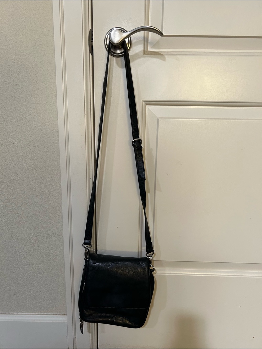 HOBO Black Canvas Crossbody International with Red Logo
